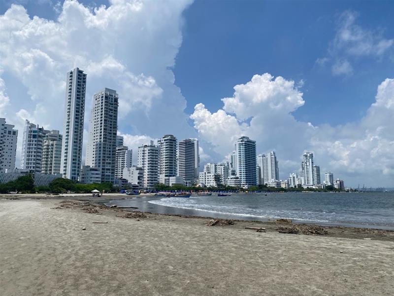 View of the city from the beach