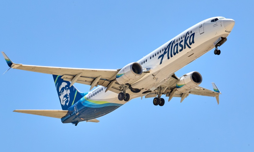Alaska Airlines Plane in the sky