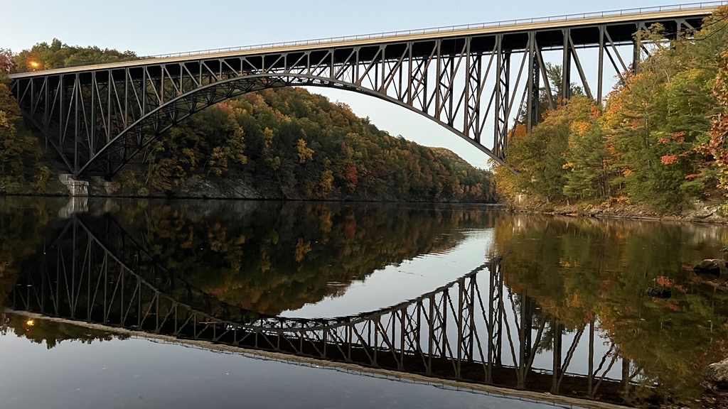 French King Bridge in Massachusetts during fall