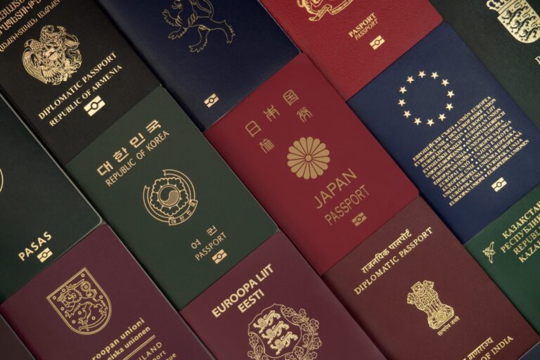 Different foreign passports from many countries